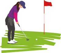 ホールに旗竿を立てたままプレーすること