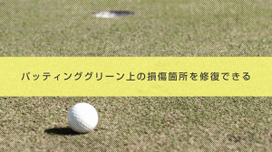 ６．パッティンググリーン上の損傷個所を修復できる
